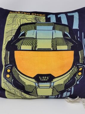 JAY FRANCO Halo Infinite UNSC Gamer Throw Pillow Blue 14in Plush Reversible